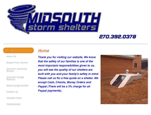 Tablet Screenshot of midsouthshelters.com